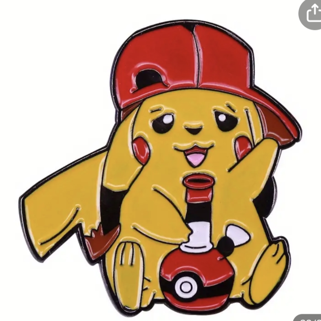 Pikachu 420 Hat Pin Pokemon 420 Enamel Hat Pin Pikachu 420 Pokebong Pin